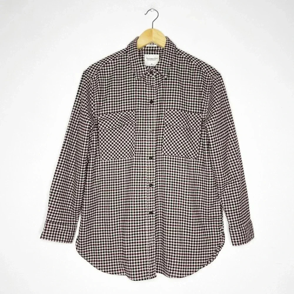 Abercrombie & Fitch Oversized Button Up Flannel Size Medium W24 - Picture 2 of 9